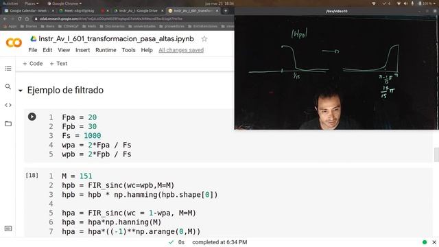 AvanzadaI 20210325 FIR cambio de Pasa bajas a Pasa altas python смотреть онлайн