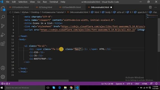 How can we use font awesome icons in a list? | Font Awesome 5 Tutorial- #4 Icons in a List. смотреть онлайн