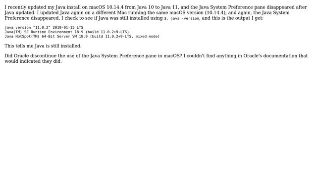 Apple: Did Oracle remove the Java System Preference in macOS? смотреть онлайн