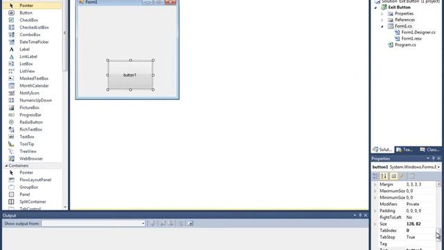 How to Create Exit Button , Microsoft Visual Studio смотреть онлайн