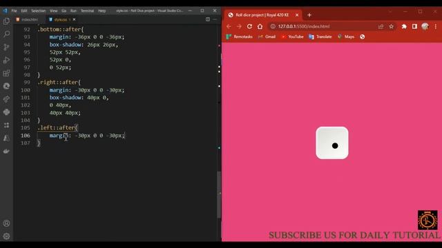 Roll Dice Project using CSS & JavaScript смотреть онлайн