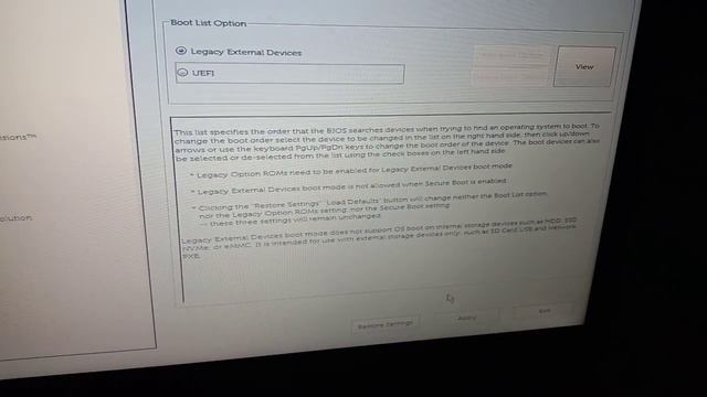 Solved Dell Laptop : Legacy external device boot mode does not support os boot смотреть онлайн