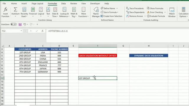 DYNAMIC DATA VALIDATION USING OFFSET смотреть онлайн