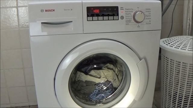 Cotton 30 degrees wash program BOSCH WAB28220 washing machine, test example movie #316 смотреть онлайн
