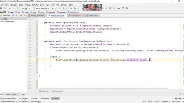 Android One-On-One #58:--Check the User's Answer and Give Feedback