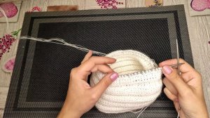 Шапка Чалма спицями МК