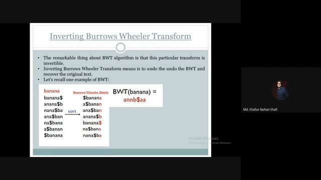 Inverting Burrows-Wheeler Transform (BWT) | Invert the BWT of a Text & Get Back Original Text -Part смотреть онлайн
