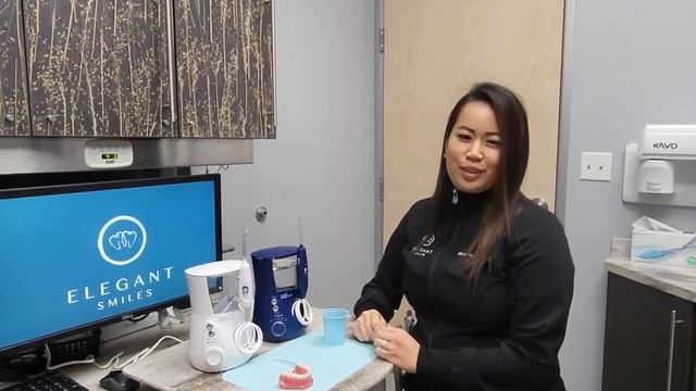 How to use a Waterpik with Dr. Huynh #comesmilewithus #elegantsmileslv смотреть онлайн