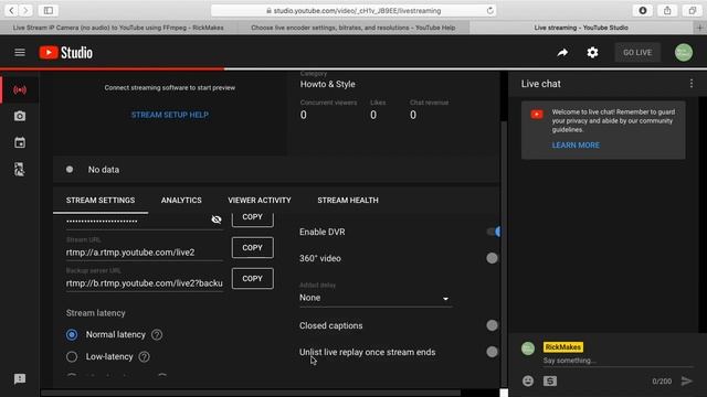 Live Stream IP Camera (no audio) to YouTube using FFmpeg смотреть онлайн