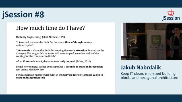 jSession#8 - Keep IT clean: mid-sized building blocks and hexagonal architecture - Jakub Narbdalik смотреть онлайн