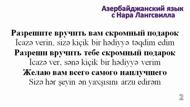 Азербайджанский язык / Разговорные выражения / Урок 7 Поздравляю, приятного аппетита смотреть онлайн
