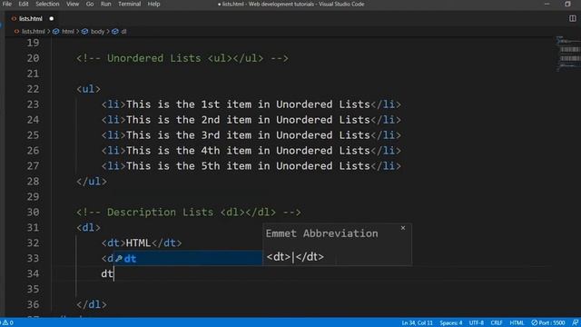 Ordered Lists and Unordered Lists in HTML | Front End Web Development Tutorials #13 смотреть онлайн