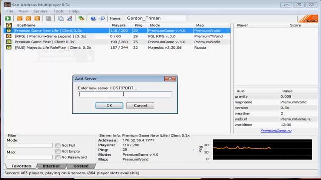 Как добавить сервер по ip в SAMP 0.3x смотреть онлайн