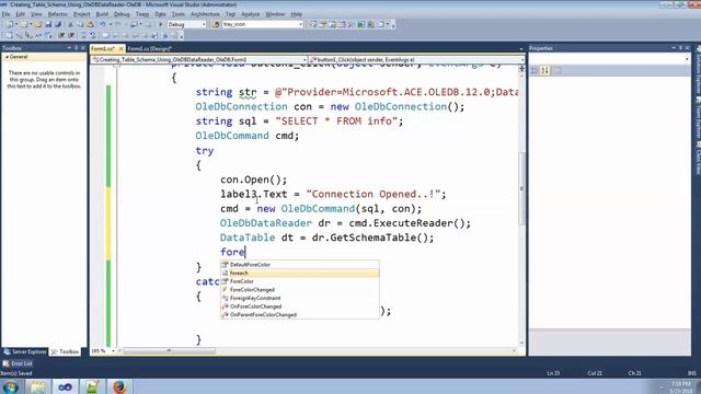 Getting Table Schema Using OleDBDataReader OleDB In C# Windows Applicaition смотреть онлайн