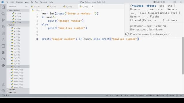 Ternary Operator | The Absolute Beginner | Python Series #27 смотреть онлайн