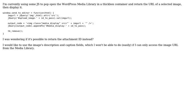 Wordpress: Using the WordPress Media Library and returning the Attachment ID rather than URL? смотреть онлайн