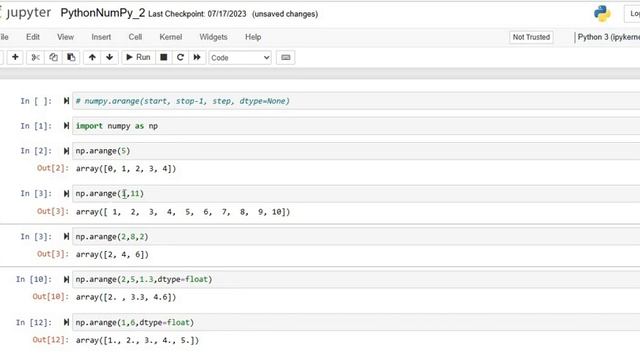 Python Numpy Arange Function | Python Code Examples | Python Tutorial смотреть онлайн