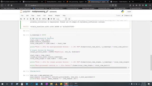 Stable Baselines Reinforcement learning Framework - Multiprocessing Feature - Part 2 смотреть онлайн