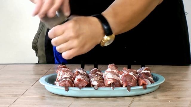 Говяжий шашлык с курдюком вкуснейший. смотреть онлайн