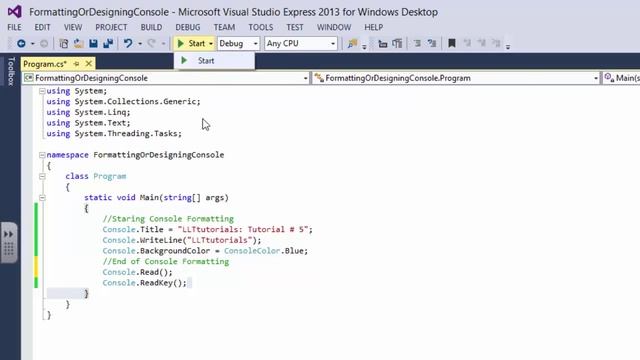 Designing or Formatting Console Windows | C# Tutorial # 5- for Absolute Beginners смотреть онлайн