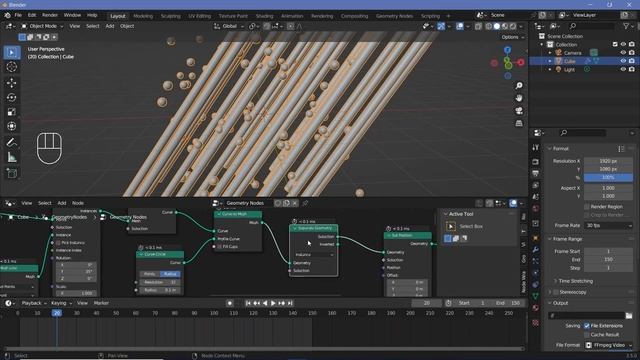 Abstract Curves and Wavy Motion - Blender Tutorial смотреть онлайн