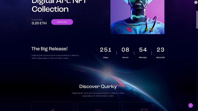 Quirky NFT Marketplace Website ★ WordPress Themes & Templates ★ смотреть онлайн