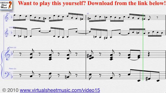 Bach's Concerto in D Minor - Double two violins and piano sheet music - Video Score смотреть онлайн