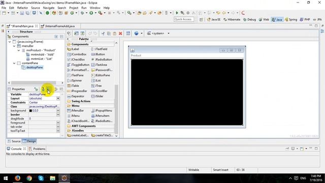 JInternalFrame in Java Swing смотреть онлайн