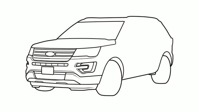 How to draw a FORD EXPLORER 2016 / drawing ford explorer 2015 suv car смотреть онлайн