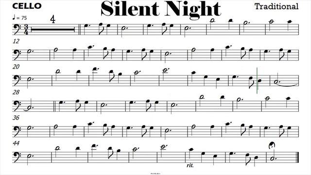 Silent Night Cello Sheet Music Backing Track Play Along Partitura смотреть онлайн