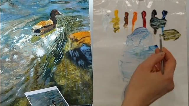 Солнечный день! Уточка и блики. Фрагменты МК Татьяны Букреевой. смотреть онлайн