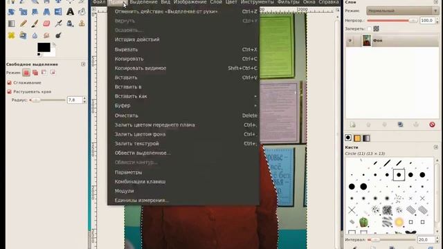 GIMP ГИМП Урок 13  Инструмент свободное выделение Лоссо