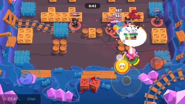 Brawl Stars (бравл старс) игра за джеси в большую игру, погром (режим 5 против 1 босса) смотреть онлайн