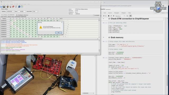 Считывание защищенной прошивки из флеш-памяти STM32F1xx с использованием ChipWhisperer смотреть онлайн