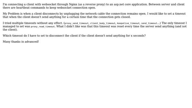 Nginx timeout for websocket смотреть онлайн
