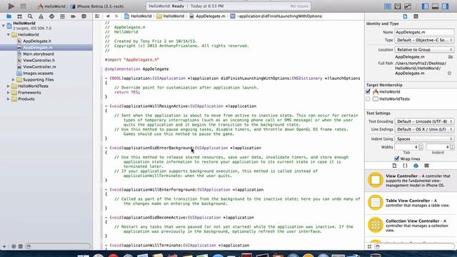 iOS SDK 7 Tutorial - Hello World смотреть онлайн