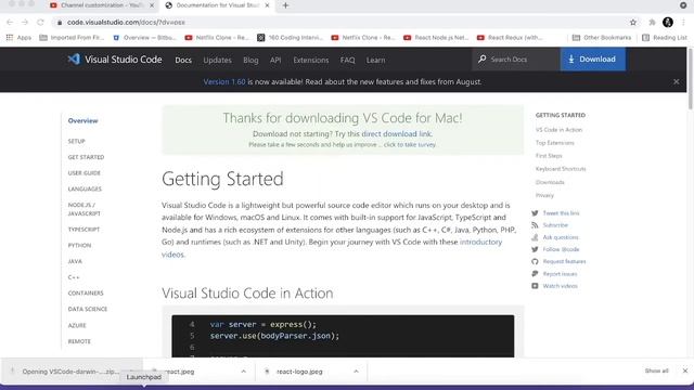 #1 React Basic Tutorial | Installing VS Code in MacBook and running first React App (2021) смотреть онлайн