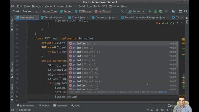 Multi-user chat development [part 2] (create server-side part) смотреть онлайн
