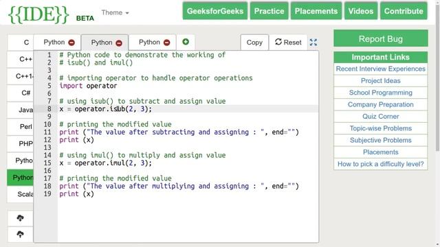 Python Programming Tutorial | Inplace Operators - Part 1 | GeeksforGeeks смотреть онлайн