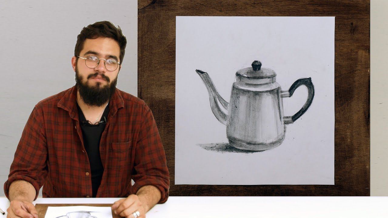 Экспресс-урок по графике «Кофейник» | Как нарисовать кофейник поэтапно смотреть онлайн