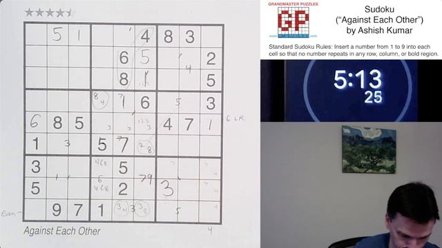 GMPuzzles - 2022/11/26 - Sudoku by Ashish Kumar смотреть онлайн