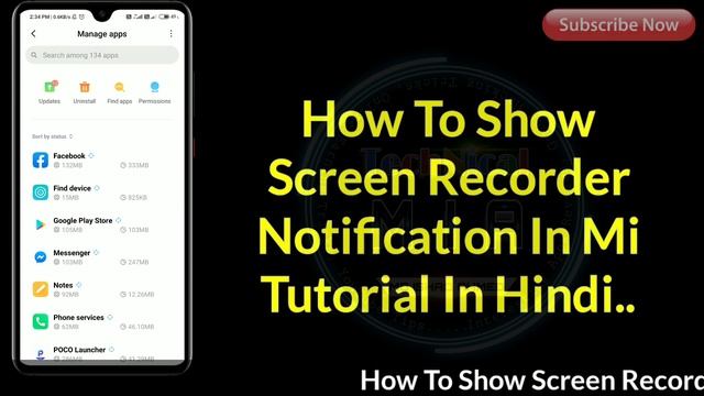 How To Enable Screen Recorder Notification In Mi | Screen Recorder Is Working In The Background смотреть онлайн