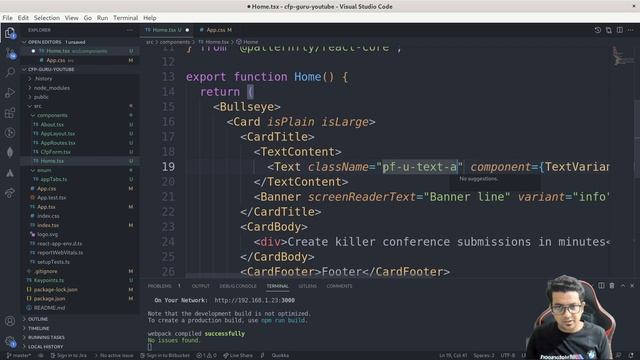 How did we build CFP Guru App in React, Typescript, and Patternfly I Home Page | Anuj Singla | #3 смотреть онлайн