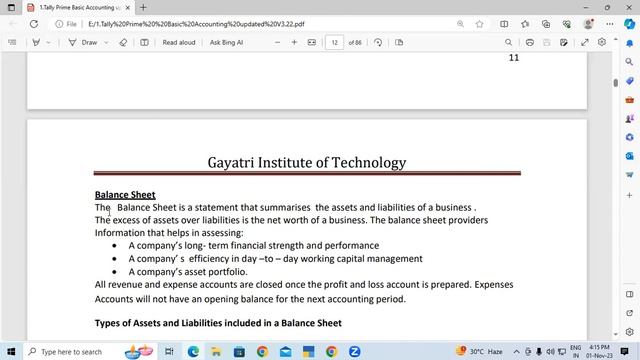 About Balance Sheet in Tally Prime | GIT Education смотреть онлайн