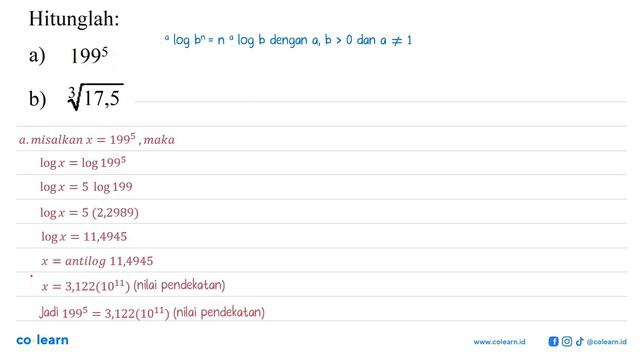 Hitunglah: a) 199^5 b) (17,5)^(1/3) смотреть онлайн