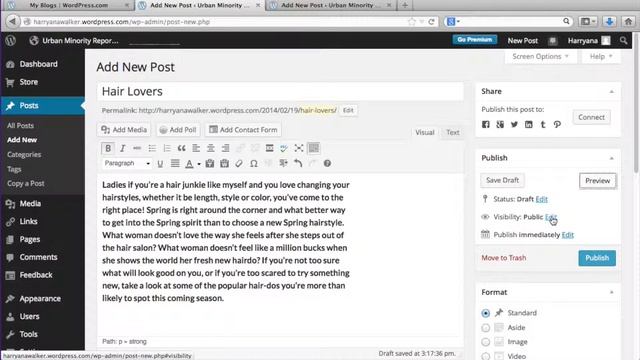 WordPress – How to Post, Publish, and Share the Link – Video Tutorial смотреть онлайн