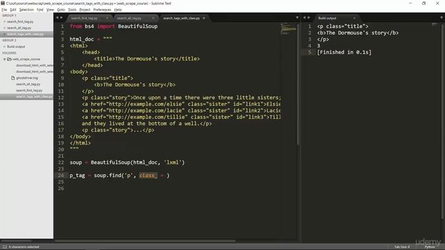 15 Search with tag name and class attribute смотреть онлайн