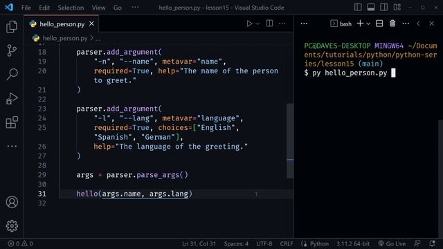 Python Command Line Arguments tutorial for Beginners смотреть онлайн