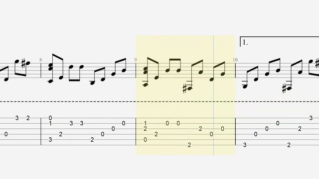 Fields of Gold | Sting |Slow tempo fingerstyle guitar tab смотреть онлайн
