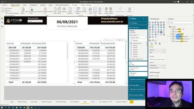 COMPARATIVOS ANO ANTERIOR COM ACUMULADOS YTD E MTD A PARTIR DE UMA DATA DINÂMICA - POWER BI смотреть онлайн